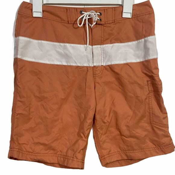 NWT J. Crew Orange Striped Swim Trunks - Picture 1 of 3